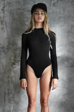 Load image into Gallery viewer, RIBBED COTTON BODYSUIT BLACK GYPSY TRADER
